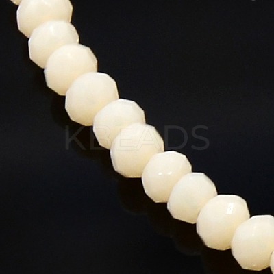 Opaque Solid Color Crystal Glass Faceted Rondelle Beads Strands GLAA-F025-A01-1