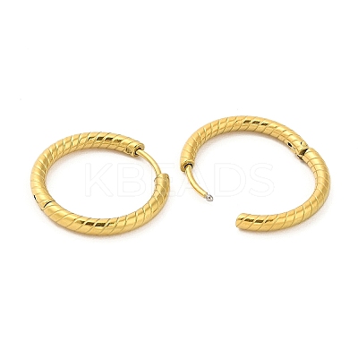 Ion Plating(IP) 304 Stainless Steel Twist Rope Huggie Hoop Earrings EJEW-G374-01E-G-1