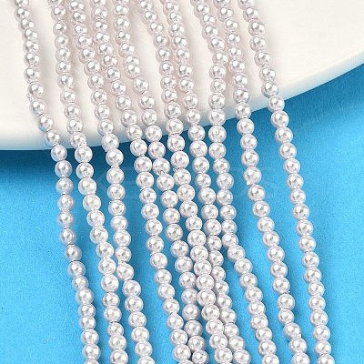 Electroplated Shell Pearl Beads Strands BSHE-G041-2mm-06-1