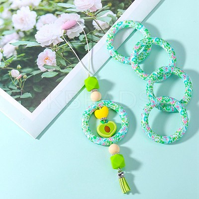 5Pcs Ring Food Grade Eco-Friendly Silicone Beads JX894M-1