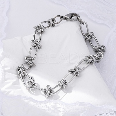 Tarnish Resistant 304 Stainless Steel Link Chain Bracelets X-BJEW-Z011-09P-1