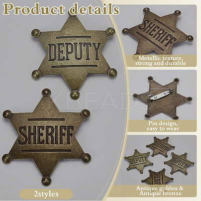 4Pcs 2 Colors Tibetan Style Alloy Brooches JEWB-FG0001-24-1