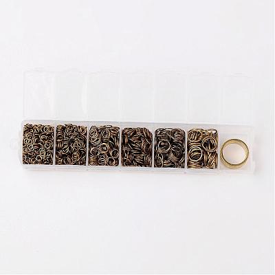 Iron Open Jump Rings and Assistant Tool Brass Rings IFIN-X0033-AB-B-1