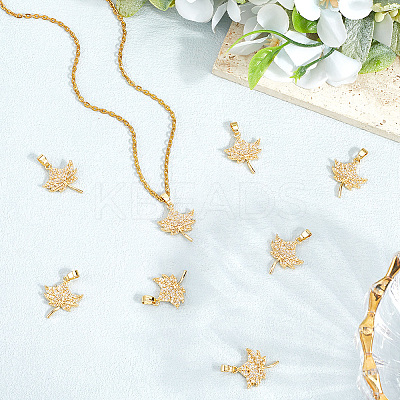 8Pcs Brass Micro Pave Cubic Zirconia Pendants FIND-BBC0004-29A-1