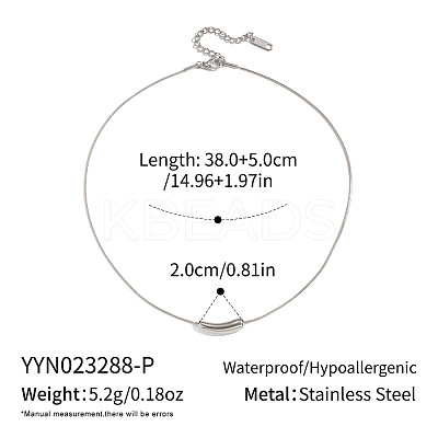 Minimalist 304 Stainless Steel Bean Pendant Necklaces with Round Snake Chains for Women YF8293-2-1