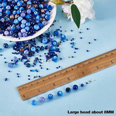 2 Bag Glass Round Beads Set JX547M-1