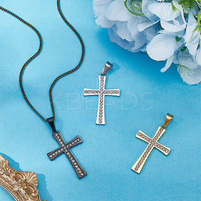 3Pcs 3 Colors 304 Stainless Steel Pendants STAS-BBC0007-18-1