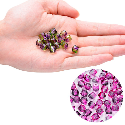 Two Tone Transparent Spray Painted Acrylic Beads ACRP-T005-26-M-1