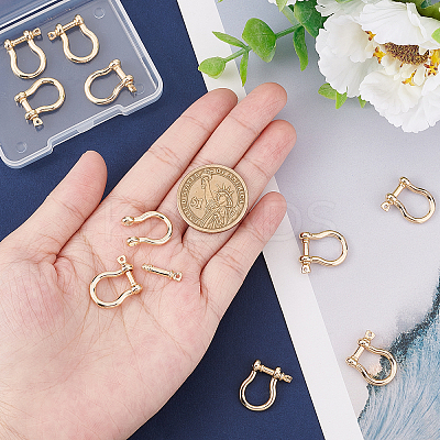 10 Sets Brass D-Ring Anchor Shackle Clasps KK-FH0003-05-1