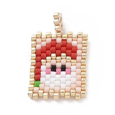 Christmas Theme Handmade MIYUKI Japanese Seed Loom Pattern Seed Beads PALLOY-MZ00060-04-1