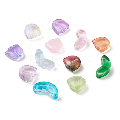 160Pcs 12 Style Spray Painted Transparent Glass Beads GLAA-FS0001-54-1