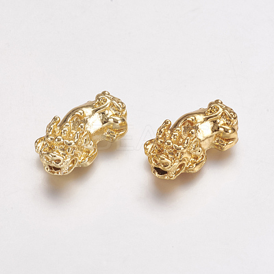 Feng Shui Real 24K Gold Plated Alloy Beads PALLOY-L205-04G-1