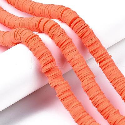Flat Round Handmade Polymer Clay Beads CLAY-R067-12mm-12-1