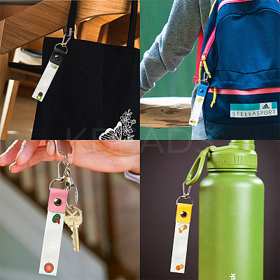 PU Leather & Cotton Name Marker Keychain AJEW-WH0514-015-1