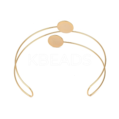 304 Stainless Steel Cuff Necklace Making STAS-B117-02G-1