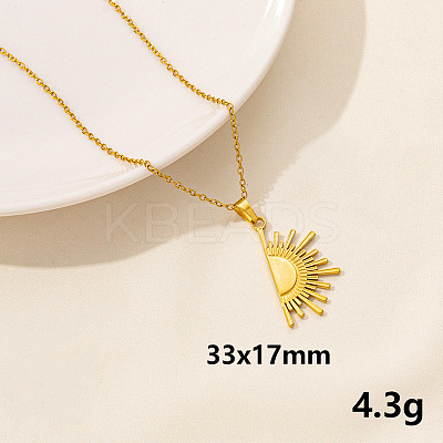 201 Stainless Steel Sun Pendant Necklaces FS-WG515A3-08-1