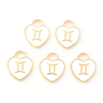 Light Gold Plated Alloy Enamel Pendants ENAM-R136-30-04-1