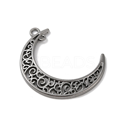 Tibetan Style Alloy Hollow Moon Links LS-TIBEP-5312-B-FF-1