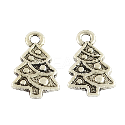 Christmas Tree Alloy Pendant Settings for Enamel TIBEP-GC154-AS-NR-1
