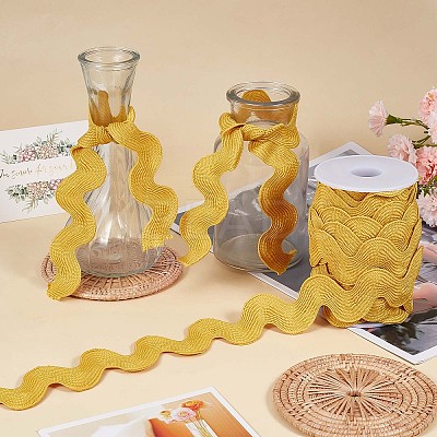 10 Yards Polyester Wavy Fringe Trim Ribbon OCOR-GF0002-49F-1