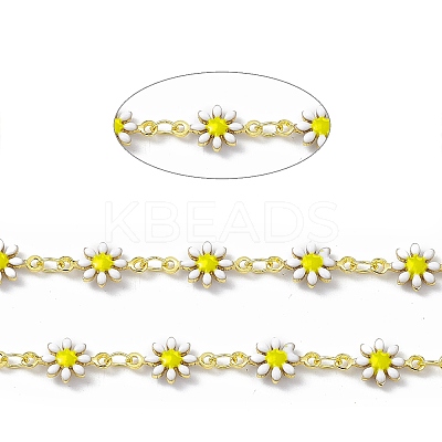 Handmade Eanmel Daisy Flower Link Chains CHC-F015-05G-02-1