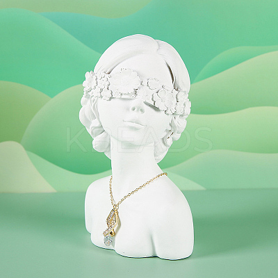 Girl Bust Resin Necklace Display Stands ODIS-A012-05A-1