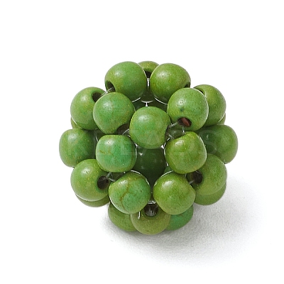 Round Woven Beads TURQ-JF-4MM-02-1