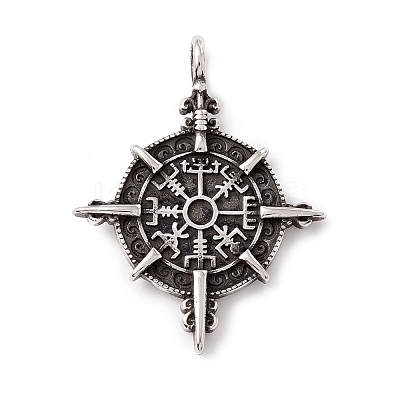 Tibetan Style 304 Stainless Steel Pendants STAS-P305-30AS-1