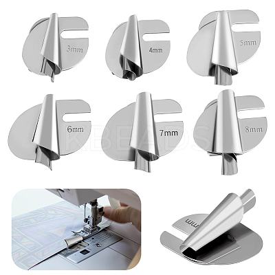 6Pcs 6 Style Stainless Iron Sewing Rolled Hemmer Foot FIND-GA0003-55-1