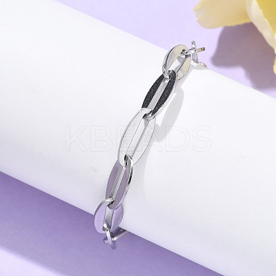 304 Stainless Steel Cable Chain Bracelets for Women BJEW-U038-01P-1