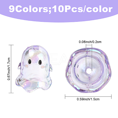 10Pcs Transparent Acrylic Bead Caps TACR-YW0003-23A-1