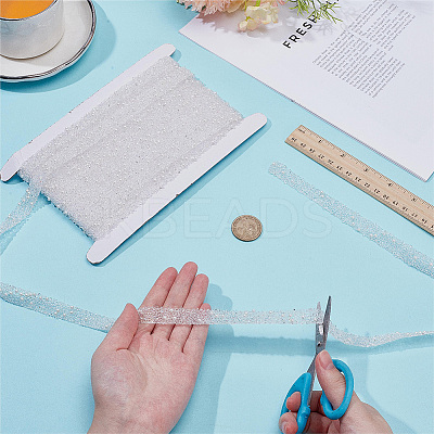 1 Roll Resin Rhinestone with Plastic Imitation Pearl Beaded Trim DIY-BC0015-57B-1