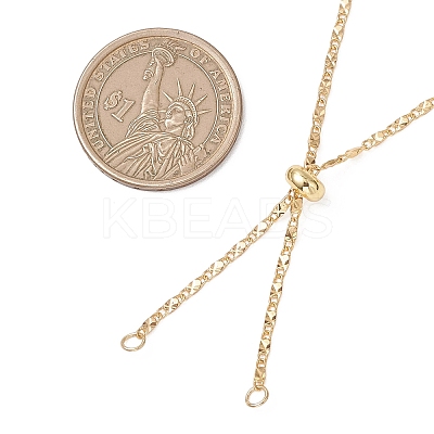 1.5MM Brass Textured Oval Link Chain Slider Necklace Making AJEW-JB01545-02-1