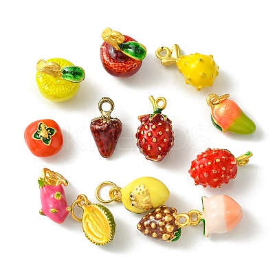 13Pcs 13 Styles Alloy Enamel Pendants FIND-FS0002-40-1