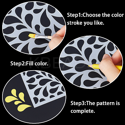 5 Sheets Geometric PET Hollow Out Drawing Painting Stencils DIY-GF0009-79-1