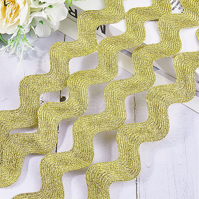 10 Yard Metallic Polyester Wavy Fringe Trim Ribbon SRIB-GF0001-38R-1