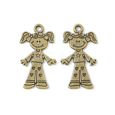 Tibetan Style Alloy Girl Pendants TIBEP-S116-AB-NR-1