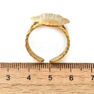 304 Stainless Steel Open Cuff Ring for Women RJEW-A053-06G-09-1
