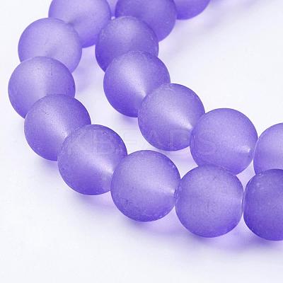 Frosted Glass Bead Strands GGB12MMY-DKM-1