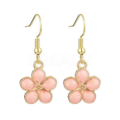 Flower Alloy Enamel Dangle Earrings for Women EJEW-JE06156-1
