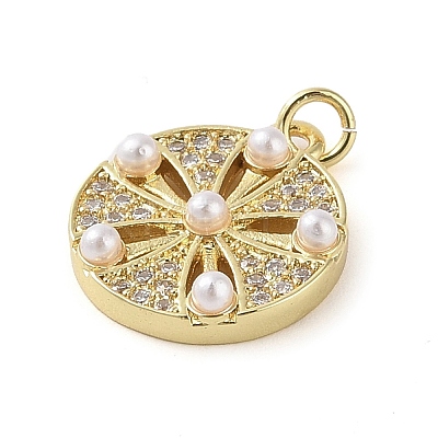 Brass Micro Pave Clear Cubic Zirconia Pendants KK-Q813-06B-G-1
