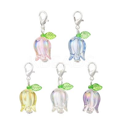Tulip Acrylic Pendant Decorations HJEW-JM03082-02-1