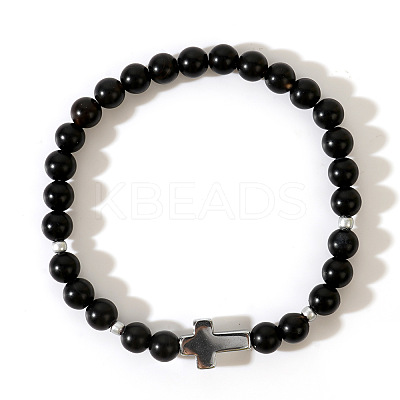 Glass Round Beads Stretch Bracelets RR0079-1