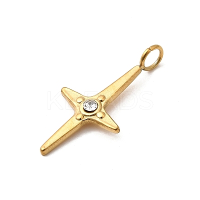 304 Stainless Steel Rhinestone Pendants STAS-B094-19G-1