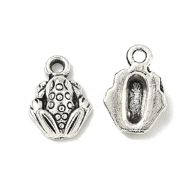Tibetan Style Alloy Frog Charms TIBEP-O009-28-1