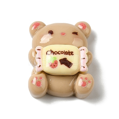 Opaque Resin Cartoon Bear Cabochons LS-RESI-G082-01D-1