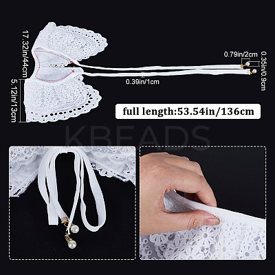 1Pc Detachable Polyester Lace Collars AJEW-GF0007-65-1