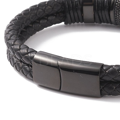 Leather Braided Cord Bracelets BJEW-E352-36B-1