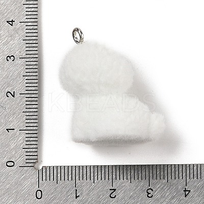 Flocking Resin Cute Puppy Pendants MACR-P043-L03-1