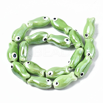 Handmade Porcelain Ceramic Beads Strands X1-PORC-T006-03E-1